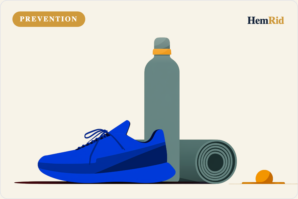 Exercises to treat hemorrhoids — gentle workout illustration