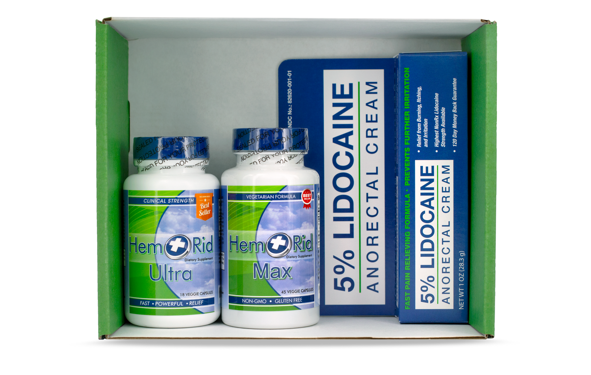 HemRid Complete System, Lidocaine Cream + Max + Ultra Capsules
