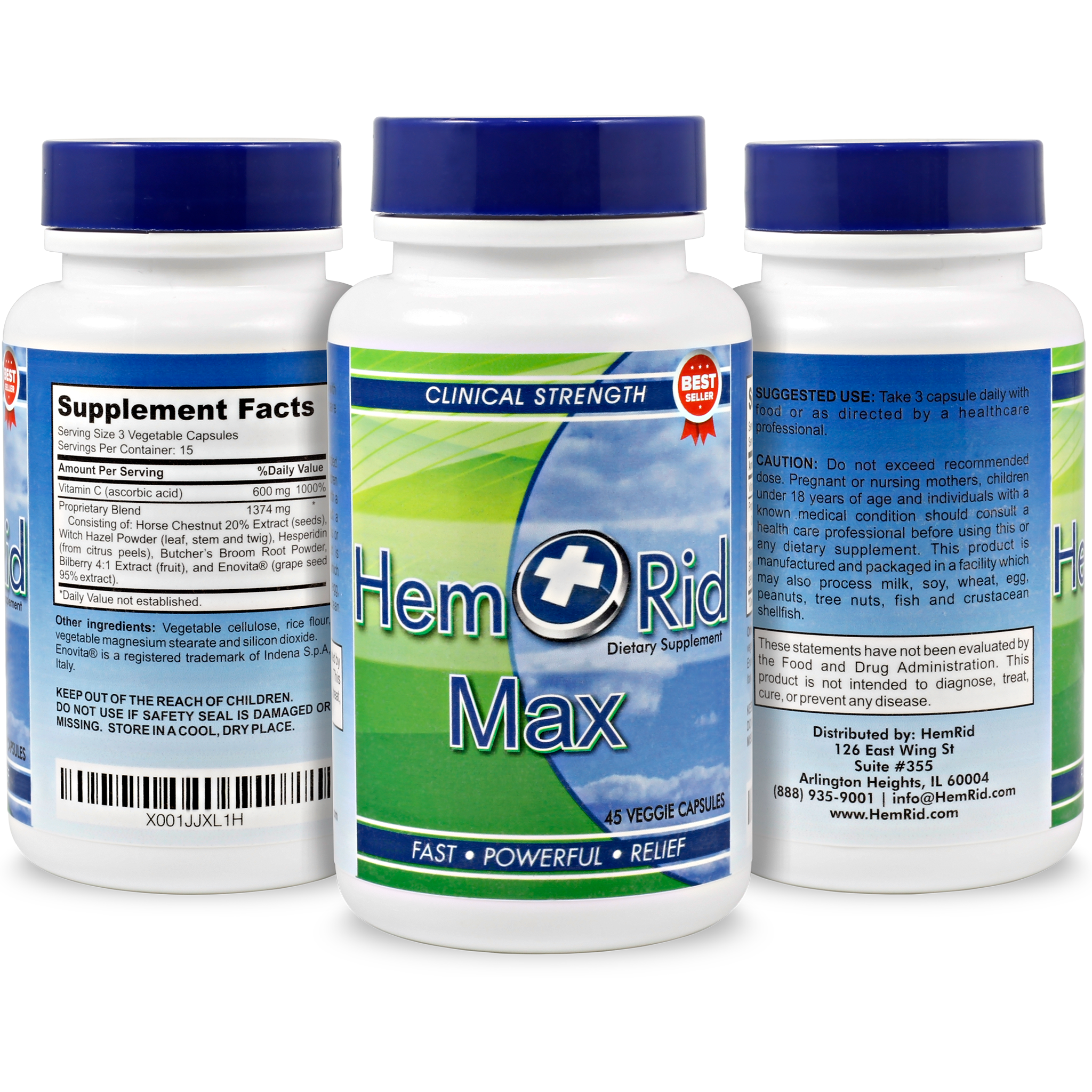 HemRid Max - 3 Bottle Package